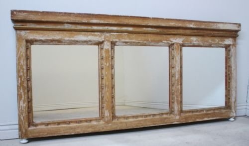 Super Mid-victorian Original Painted Pine Mirror