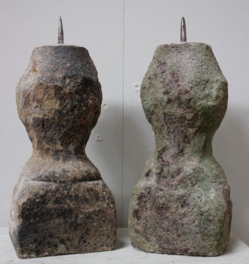 Pair of Georgian Antique Stone Candlestands