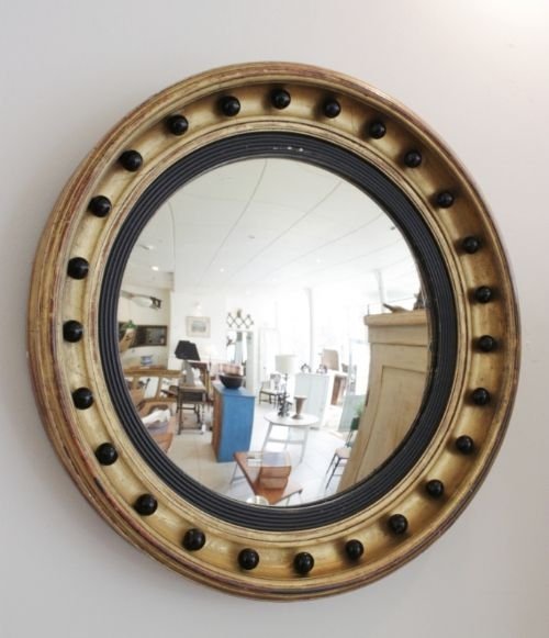 Regency Antique Gilt Convex Mirror