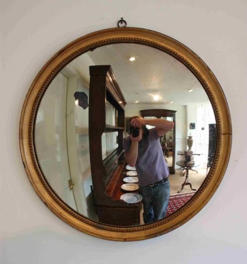 Antique Regency Gilt Convex Mirror