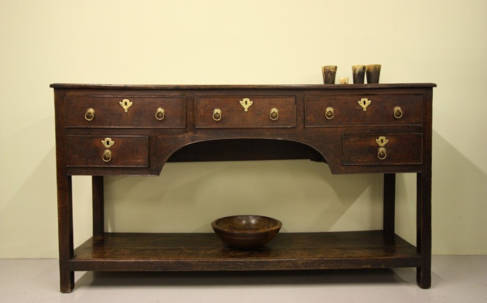 18th Century Antique Oak Potboard Dresser Base