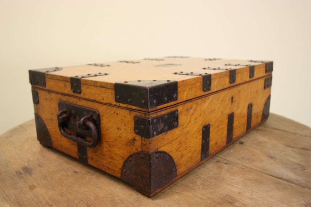 Antique Metal & Oak Silver Chest by Mappin & Webb