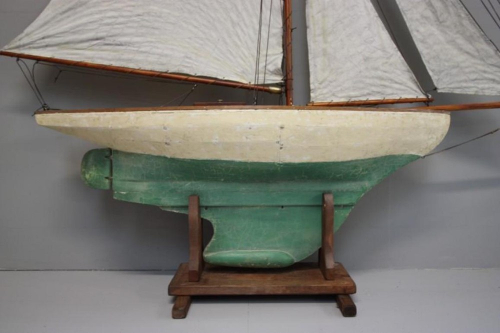 Huge English Antique 19th Century Pond Yacht