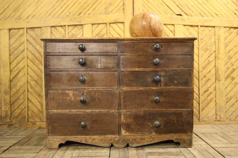 English Georgian Antique Chest in Original Paint