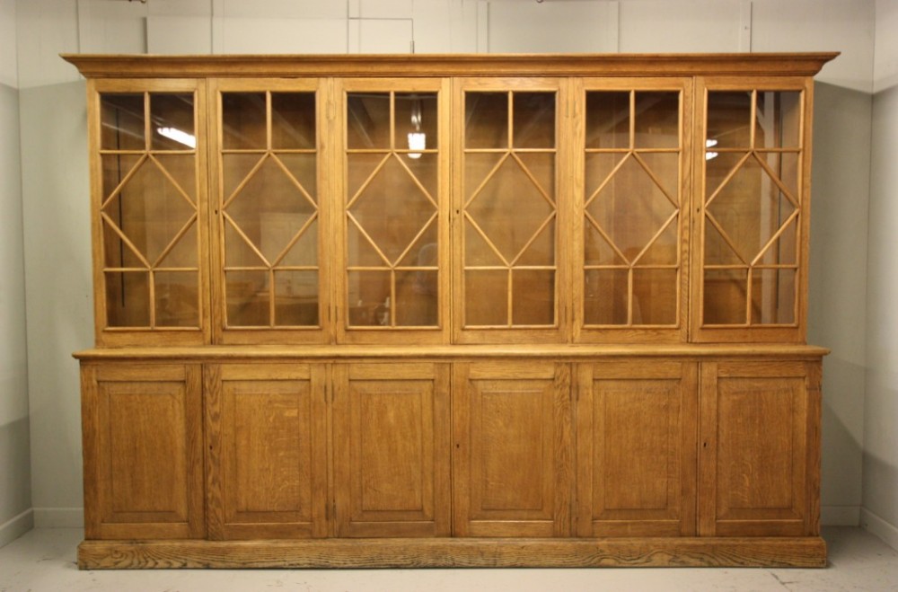 Fabulous Large Antique Oak Astragal Bookcase