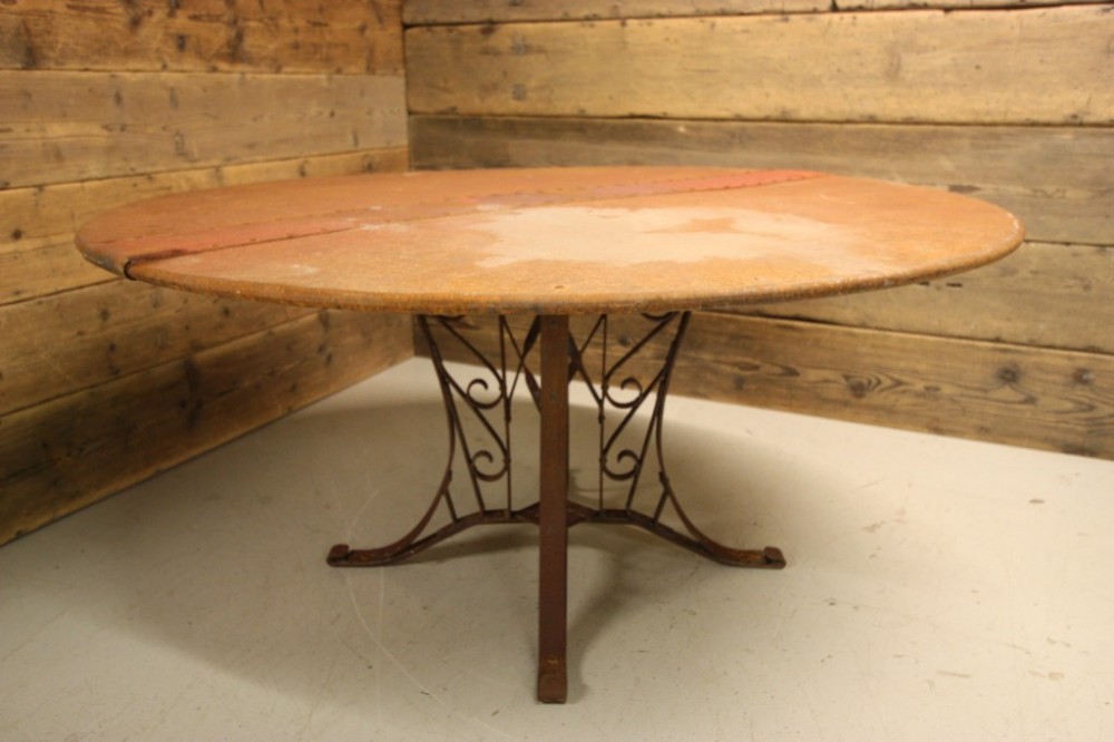 Large 1920's Wrought Iron Dining Table