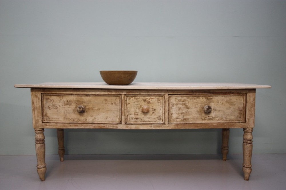 English Georgian Antique Serving Table in Original Paint