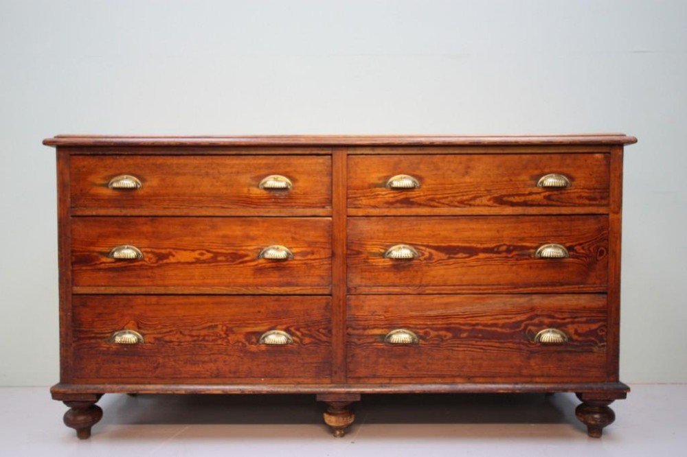 19th Century Antique Pitch Pine Dresser Base.