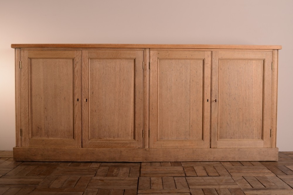 Pale Oak Antique Four Door Cupboard
