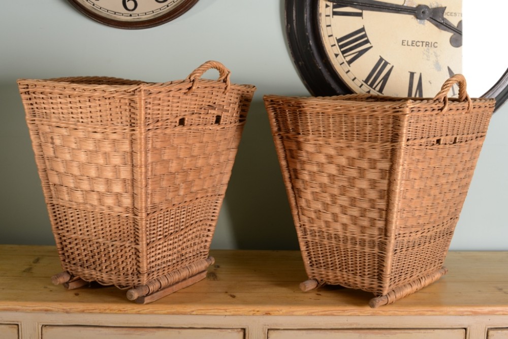 Pair of 1920's Quality Woven Baskets