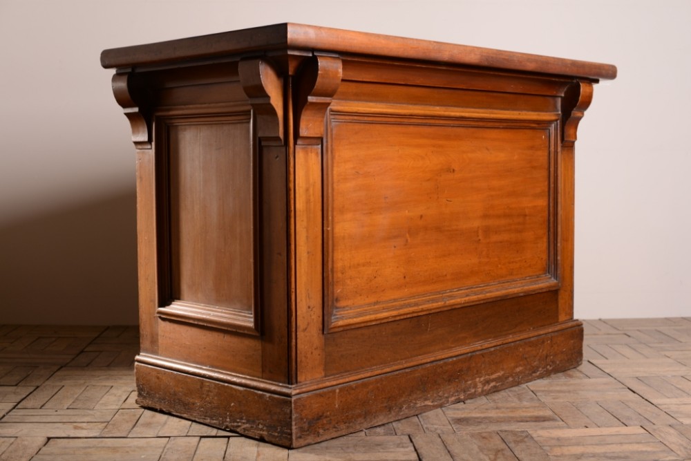 English Antique Mahogany Shop Counter