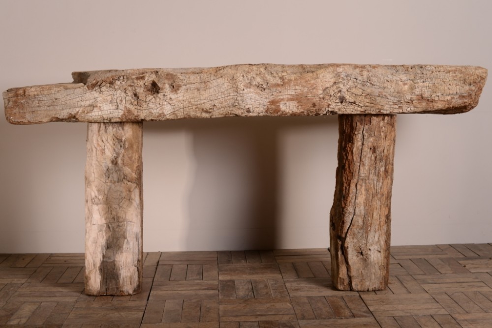 Medieval Antique English Oak Console Table
