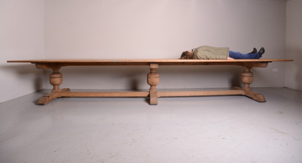 Massive 16ft English Antique Oak Dining Table.