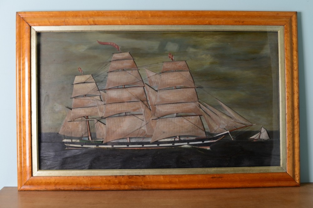 Huge 19th Century Antique Ship Diorama