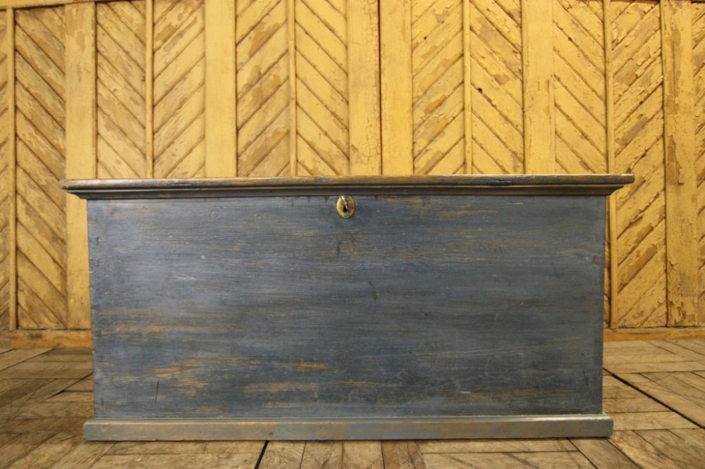 Original Antique Painted Pine Bedding Box