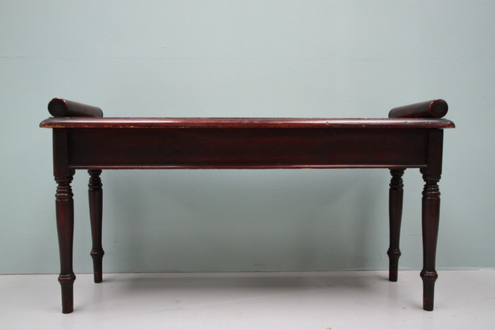 English Painted Pine Antique Window Seat