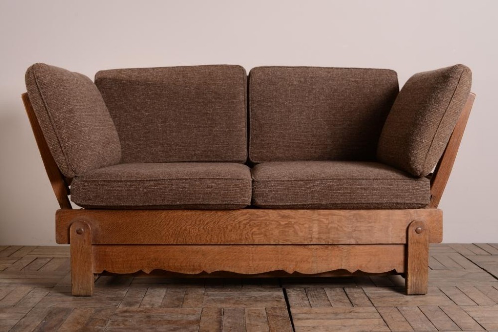 1930's Heals Oak Bed Settee