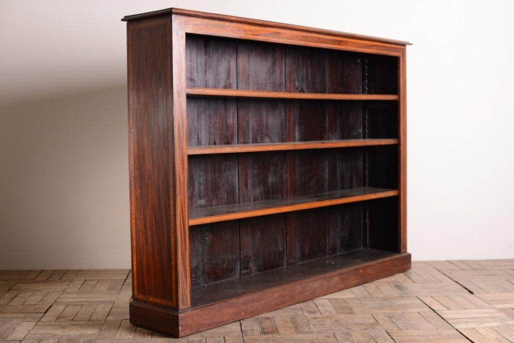 English Large Antique Mahogany Open Bookcase