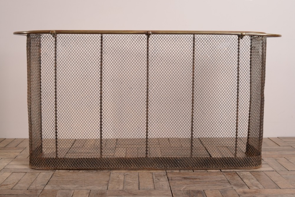 Large Antique Brass Nursery Fire Guard