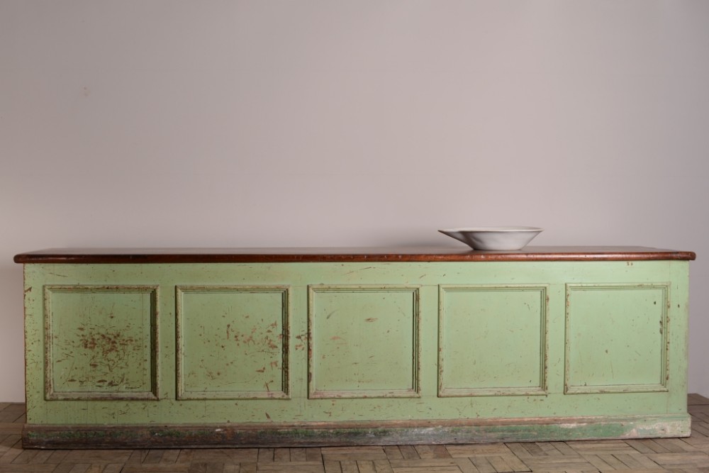 Huge English Antique Mahogany Shop Counter