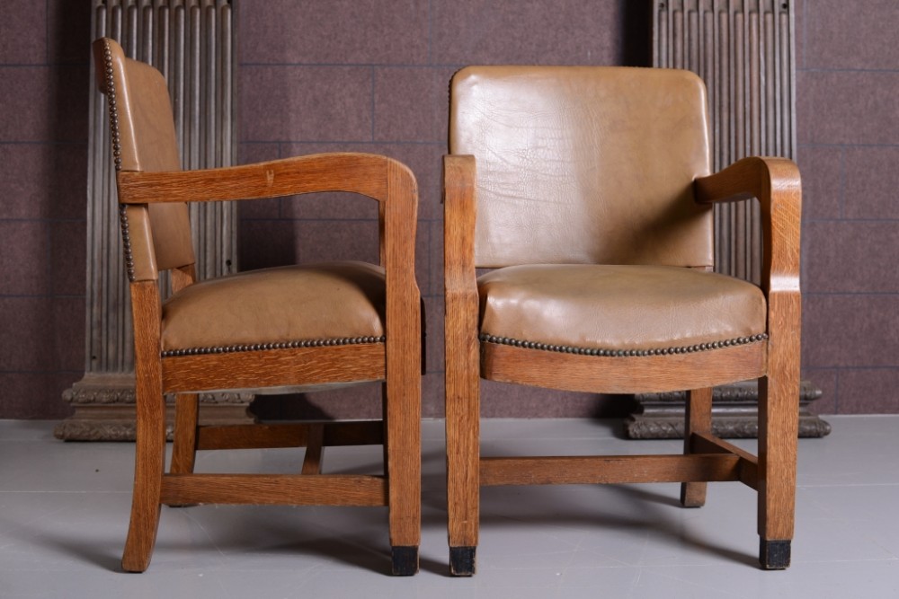 English 1930's Oak Desk Armchair (10 Available).