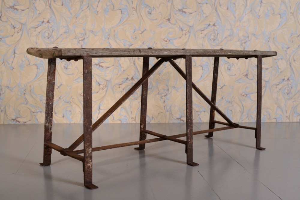 English Antique Cricket Pavilion Bench
