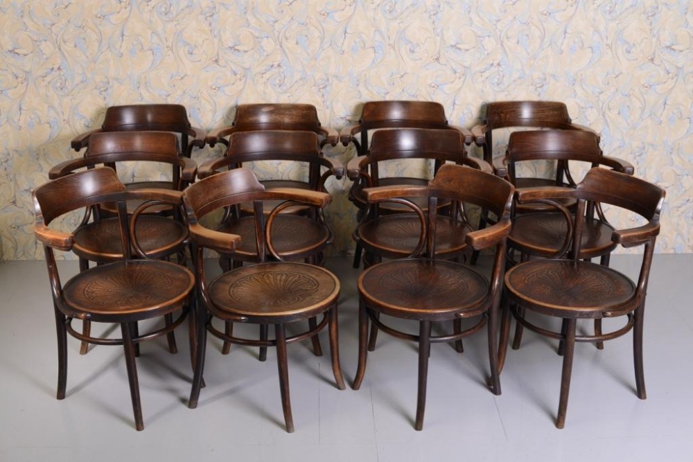 Set of 12 Bentwood Antique Dining Chairs.