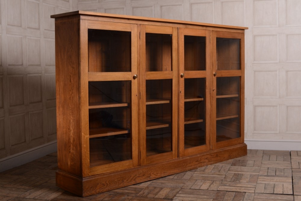 English Antique Oak Glazed Cupboard