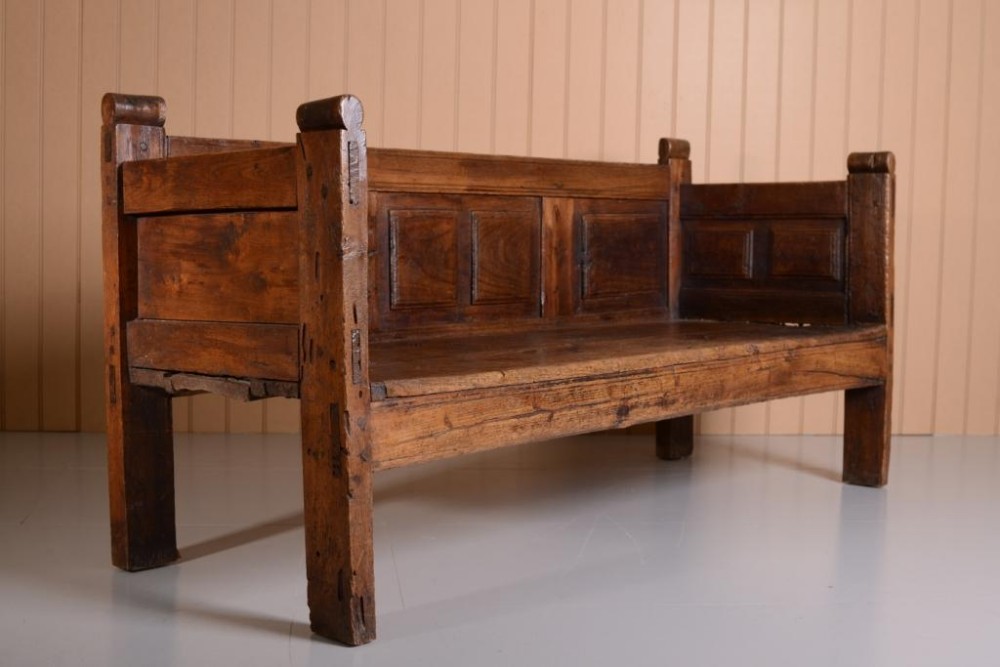 Early 19th Century Antique Chestnut Bench