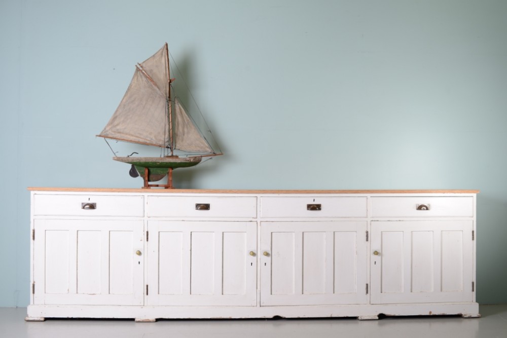 Huge Antique Pine Country House Dresser Base