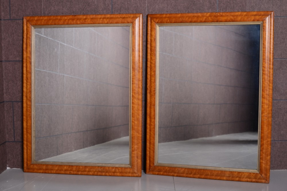 Pair of English Antique Maple Mirrors