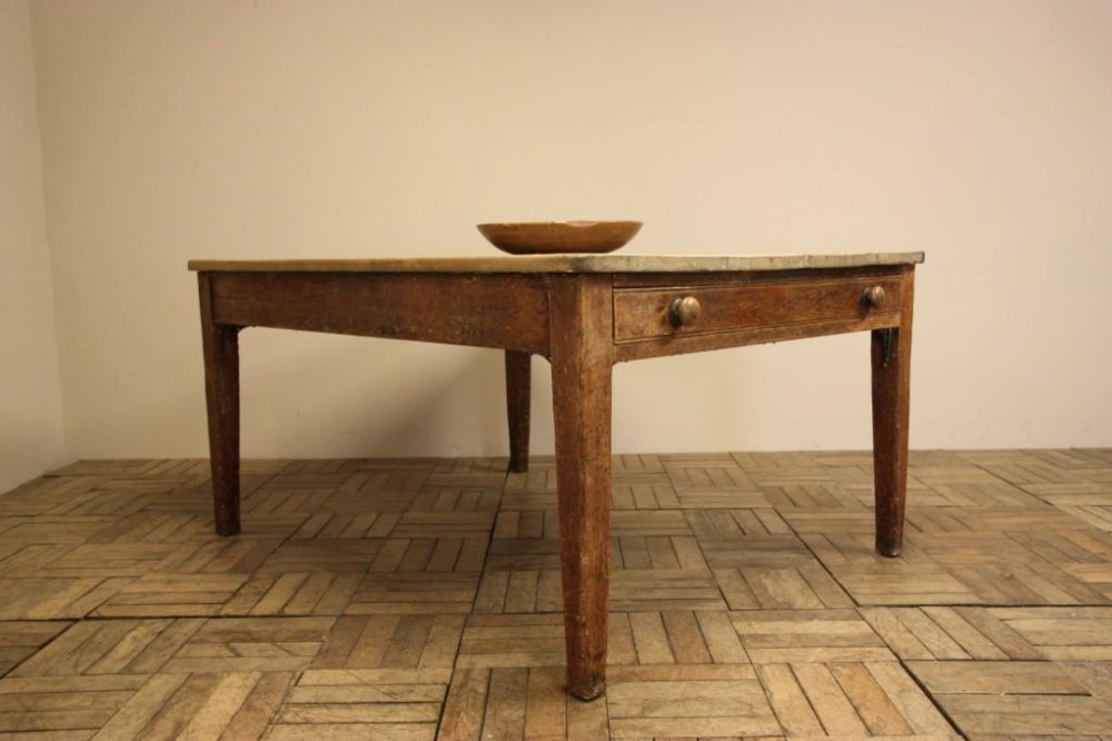 19th Century English Antique Pine Kitchen Dining Table