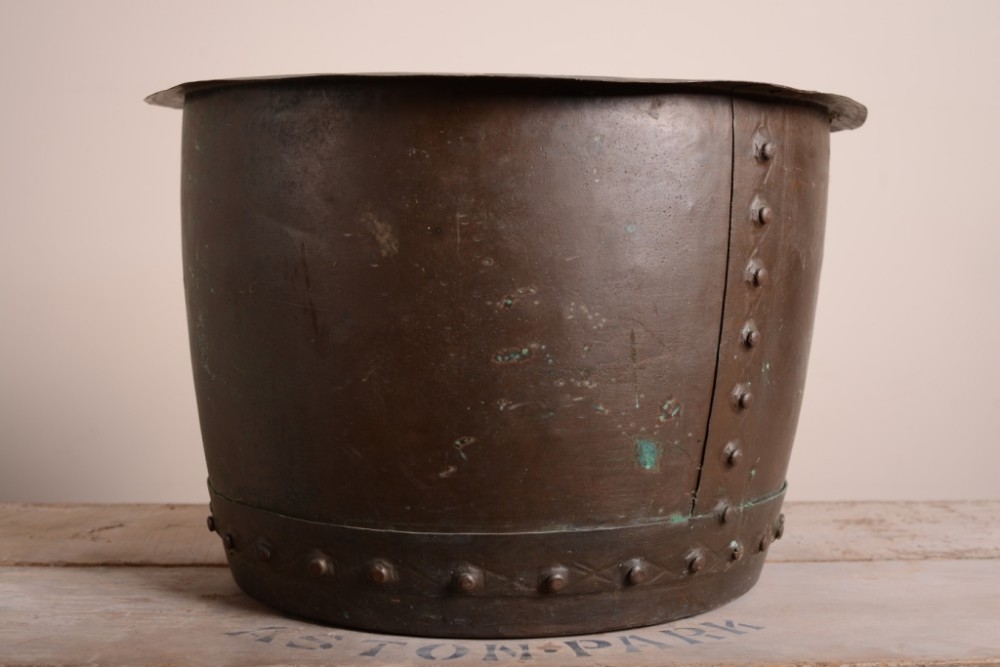 19th Century Antique Copper Log Bin
