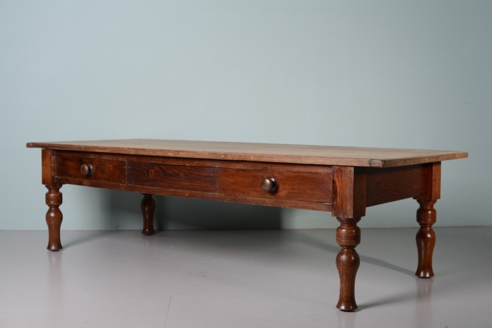 English 19th Antique Pine Coffee Table