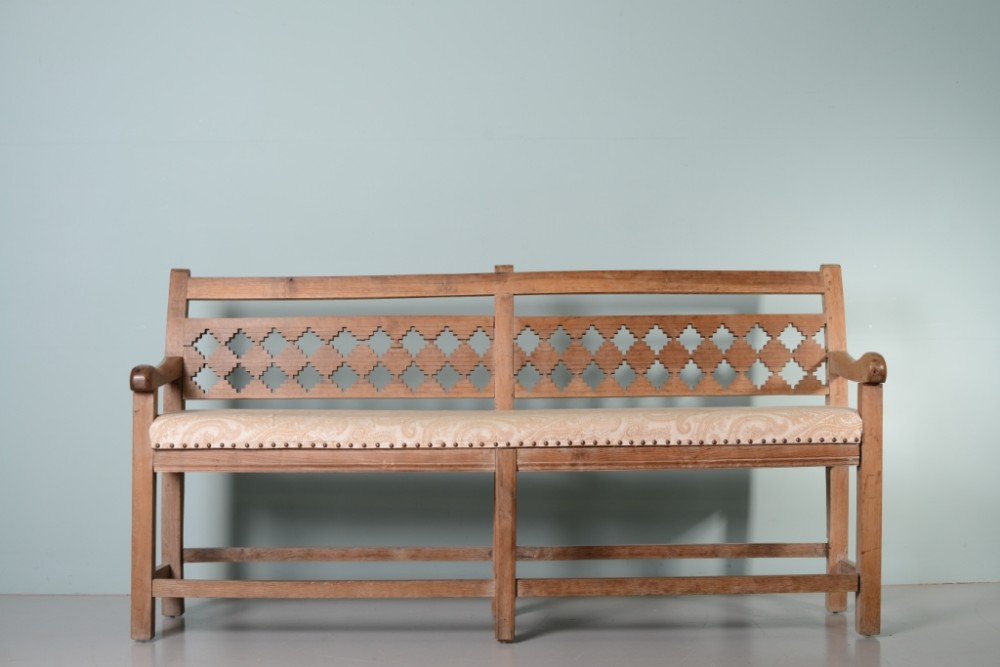 Unusual 19th Century Walnut Antique Bench Seat