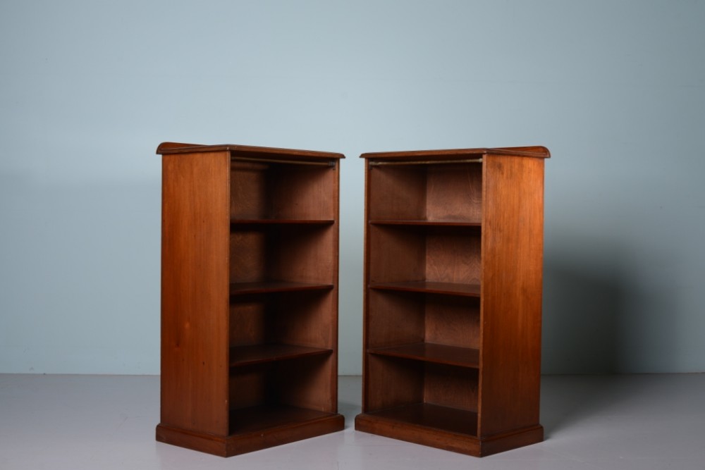Pair of Edwardian Antique Mahogany Bedside Bookcases