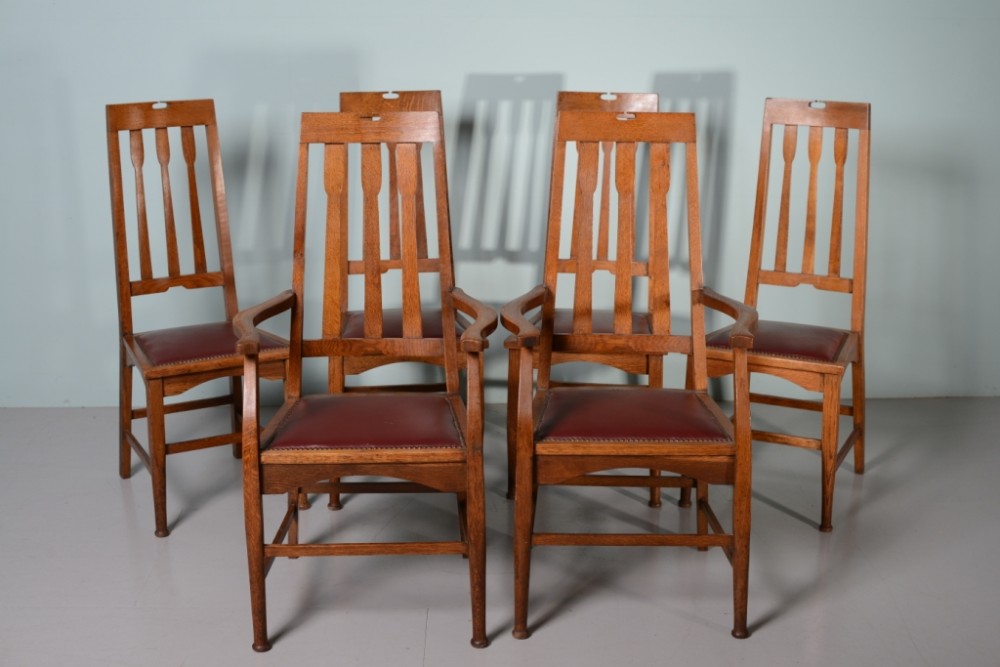 Set of Six Antique Dining Chairs by Wylie & Lockhead