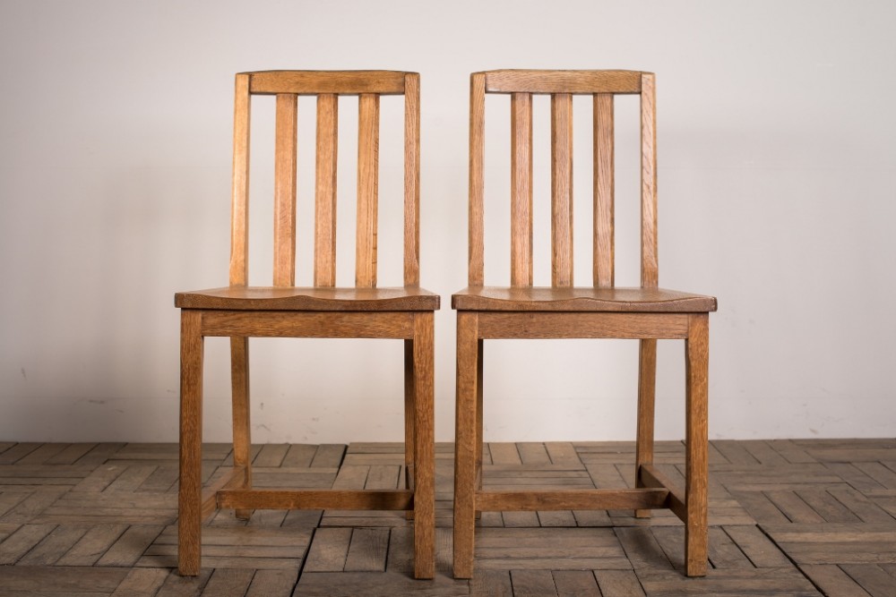 Pair of Heals Antique Oak Stand Chairs