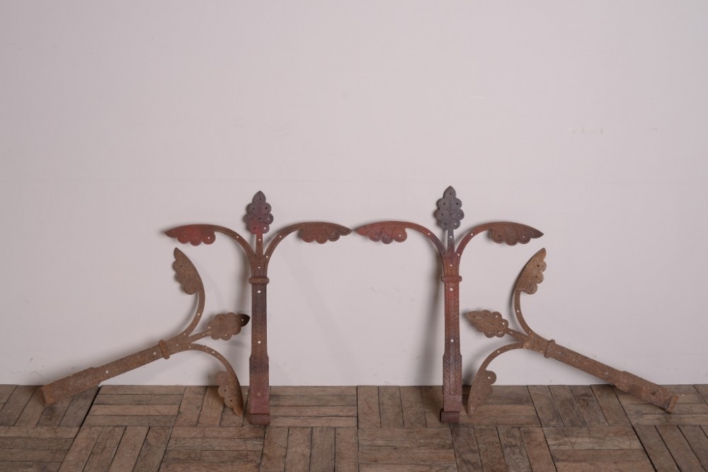 Set of Four 19th Century Antique Wrought Iron Door Hinges