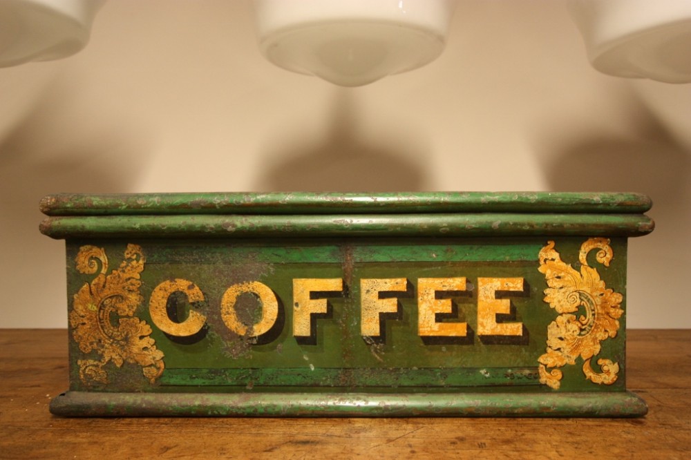 19th Century Antique Toleware Coffee Bin.