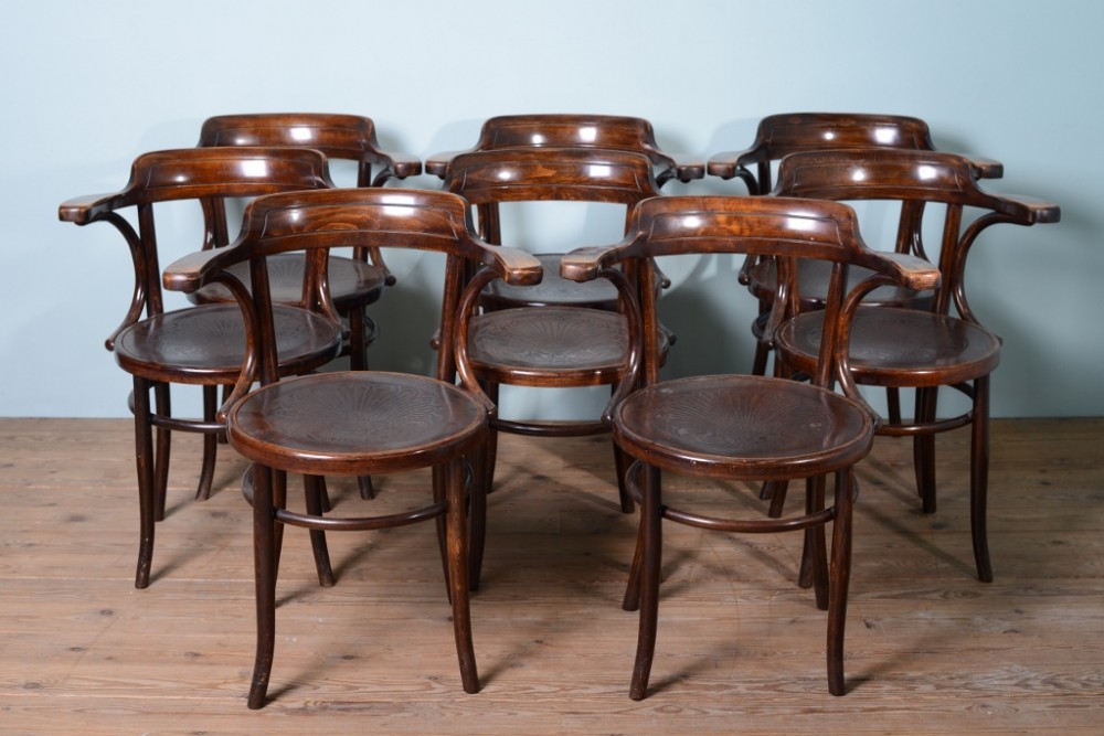 Set of Eight Bentwood Dining Chairs.