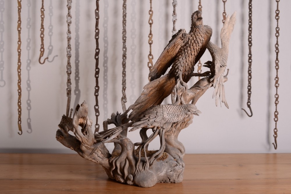  Fabulous Large Antique Bird of Prey Carving