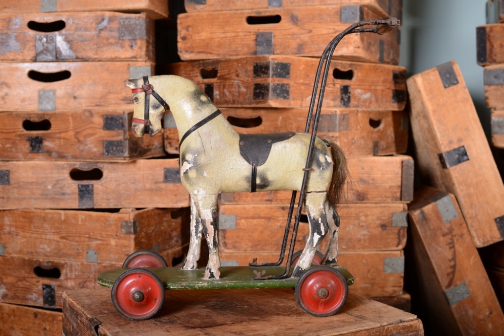 1930's English Triang Push a Long a Toy Horse.