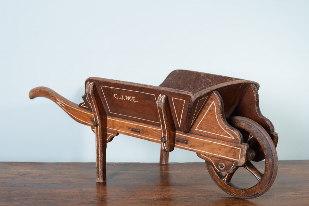19th Century Antique Library Wheelbarrow in Original Paint