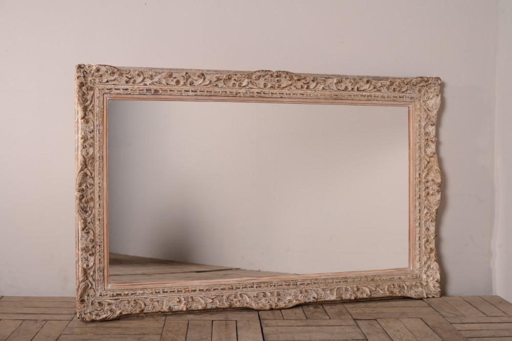 19th Century Antique Carved Pine Mirror