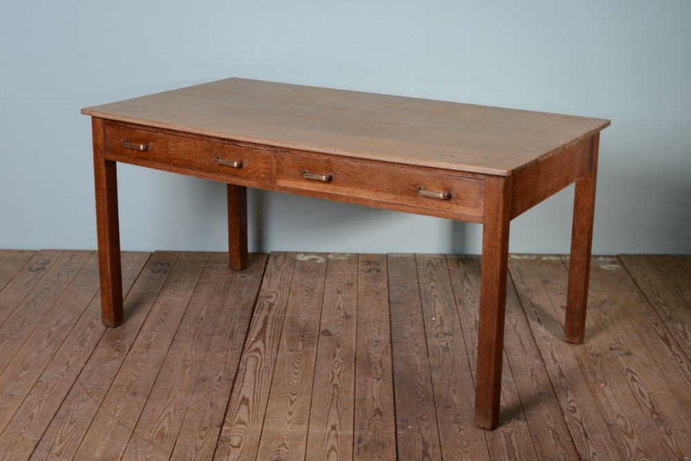Edwardian Antique Oak Tailors Table by Druce & Co.