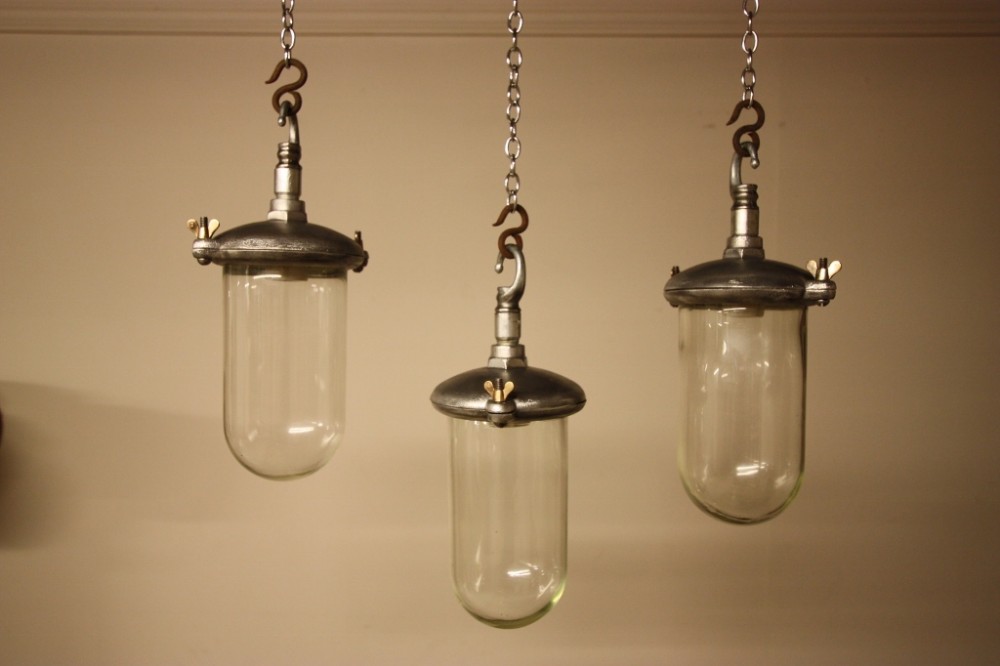 1940's English Aluminium Light Fitting (3).