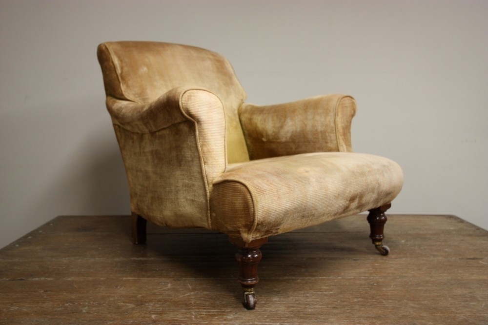 English 19th Century Antique Comfortable Armchair.