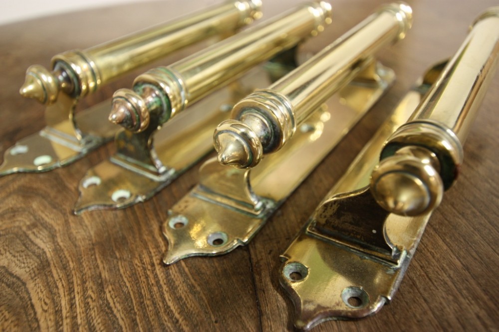 Quality Set of Four 19th Century Antique Brass Door Handles.