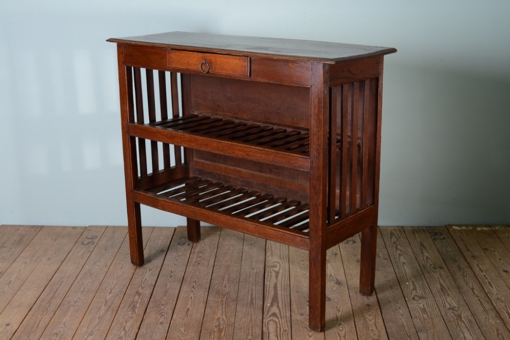19th Century Antique Oak Slatted Cupboard.